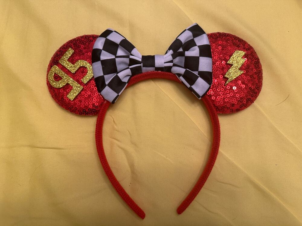 NWOT Handmade Disney Pixar Cars Lightning McQueen Mouse Ears Headband
